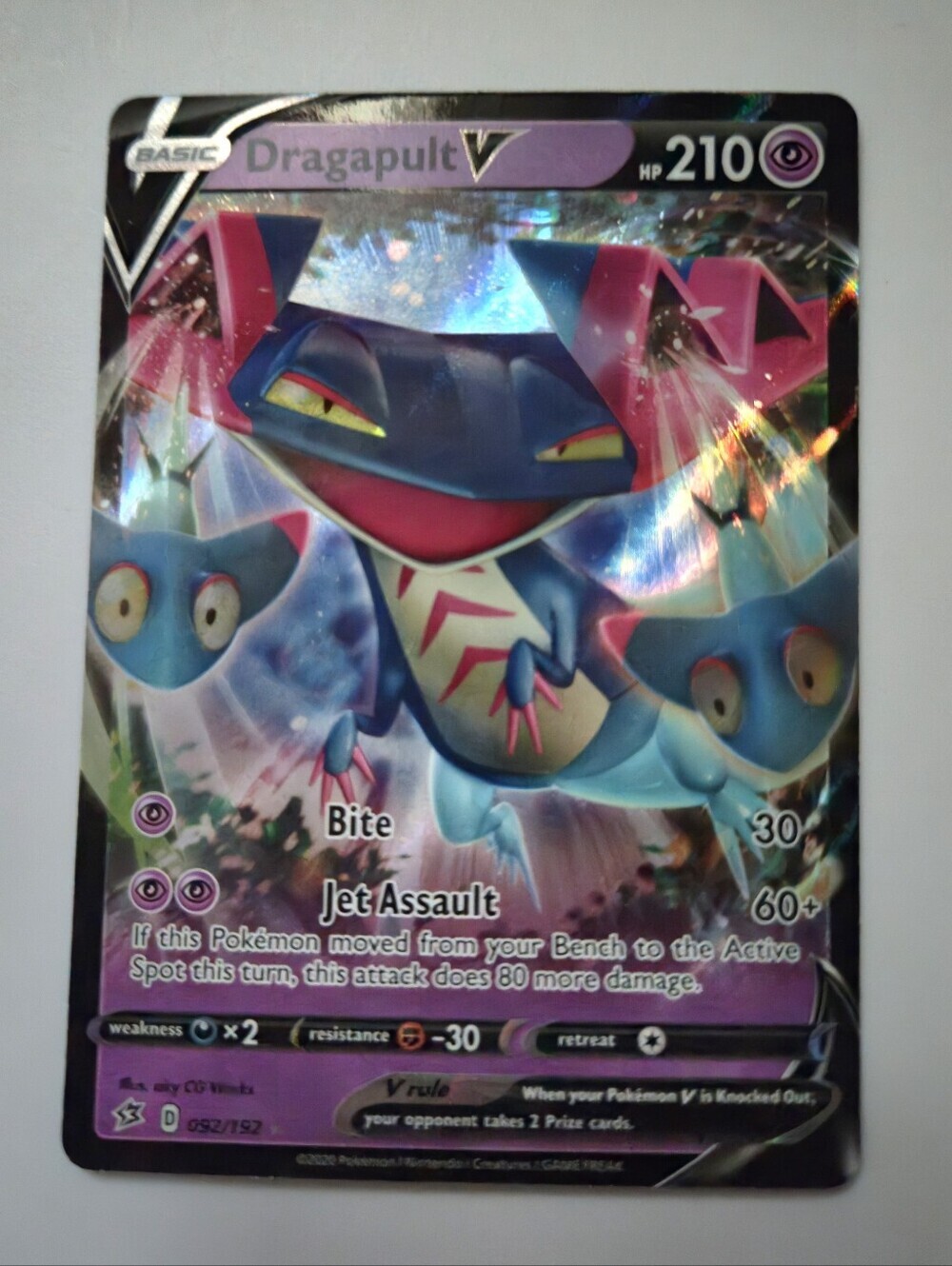 Dragapult V #92 Pokemon Rebel Clash Holo Card
